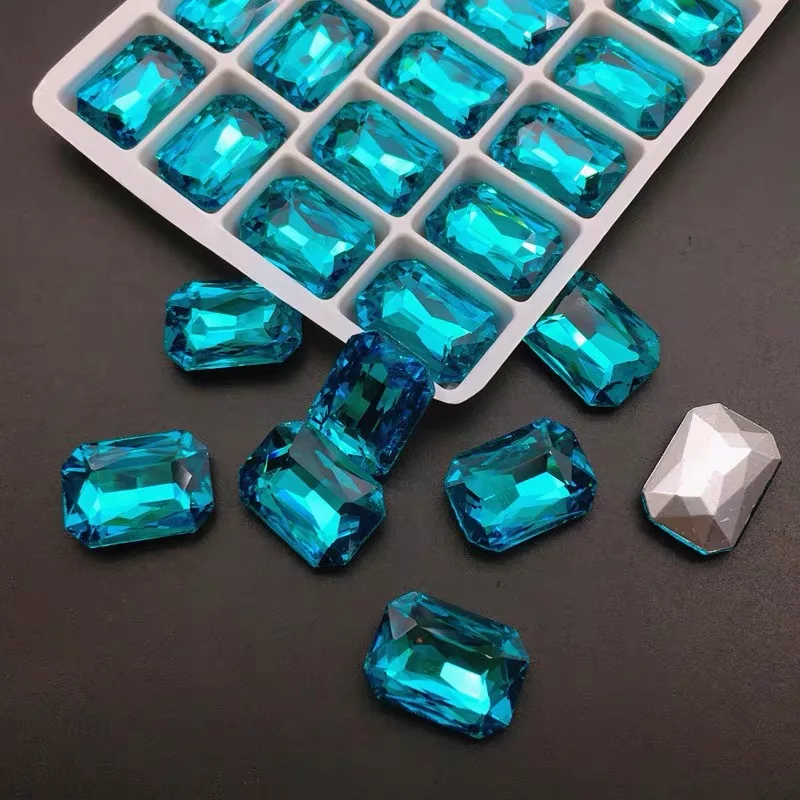 

20 шт., яркие прямоугольные кристаллы для украшений