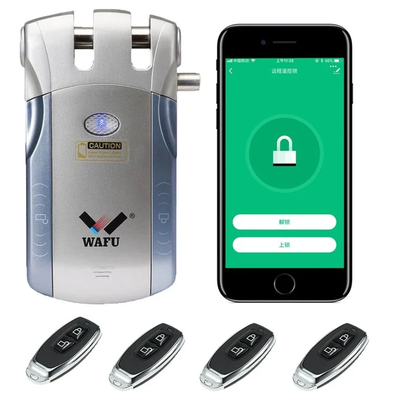 Замок для двери WAFU 010 Graffiti WiFi Smart Wireless Electronic Phone Control Invisible Remote Touch on.