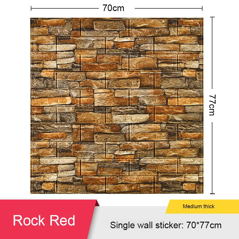 

4.5mm Self Adhesive Foam Wallpaper 3D Waterproof Wall Sticker Brick Wall Panel Living Room Bedroom Kitchen Wall Tiles Sticker 12