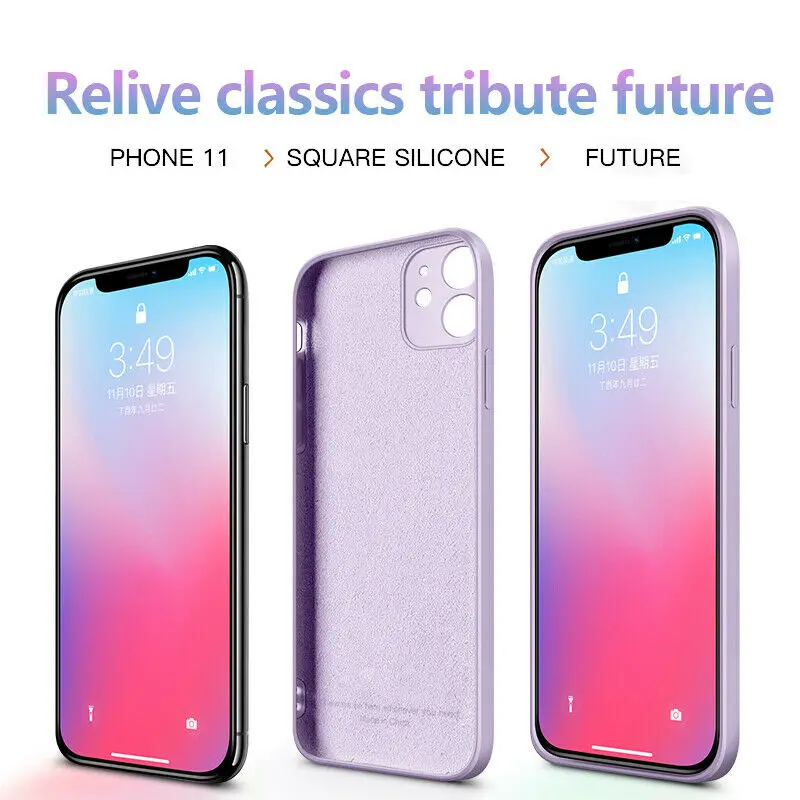 Luxury original square liquid silicone phone case for iPhone 14 13 12 11 Pro Max Mini X XR XS Max 7 8 Plus Shockproof Soft Case