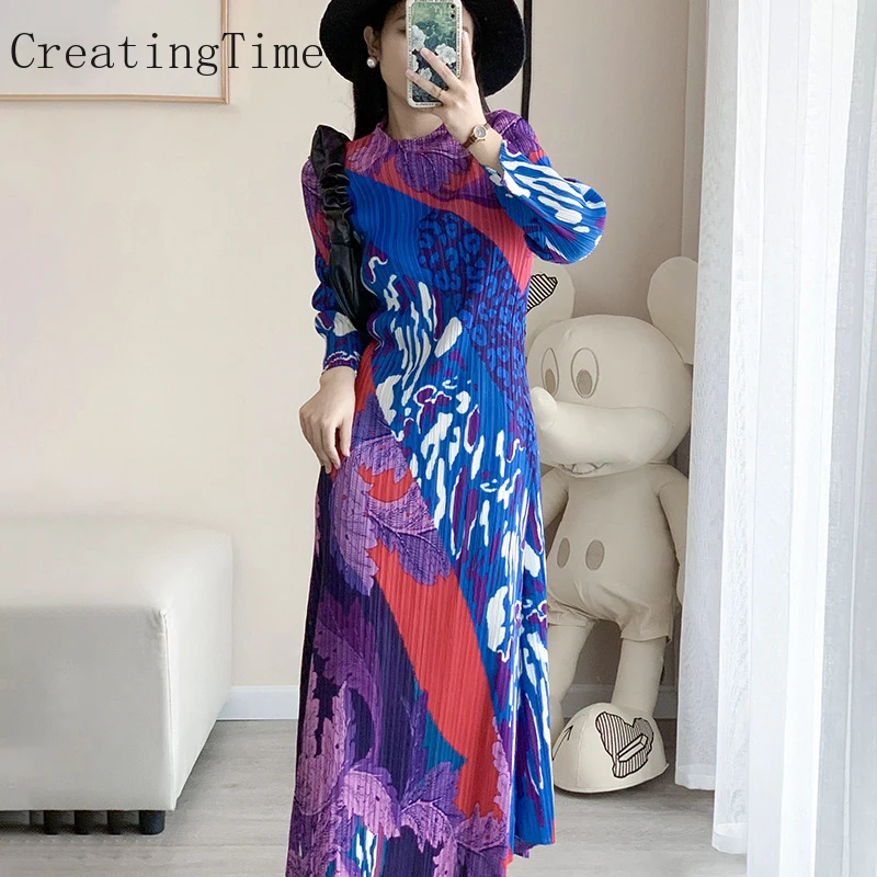 

платье женское платье женское летнее2022 Плиссированное длинное платье с принтом в стиле бойфренда, женское 2022, модное платье трапециевидной...