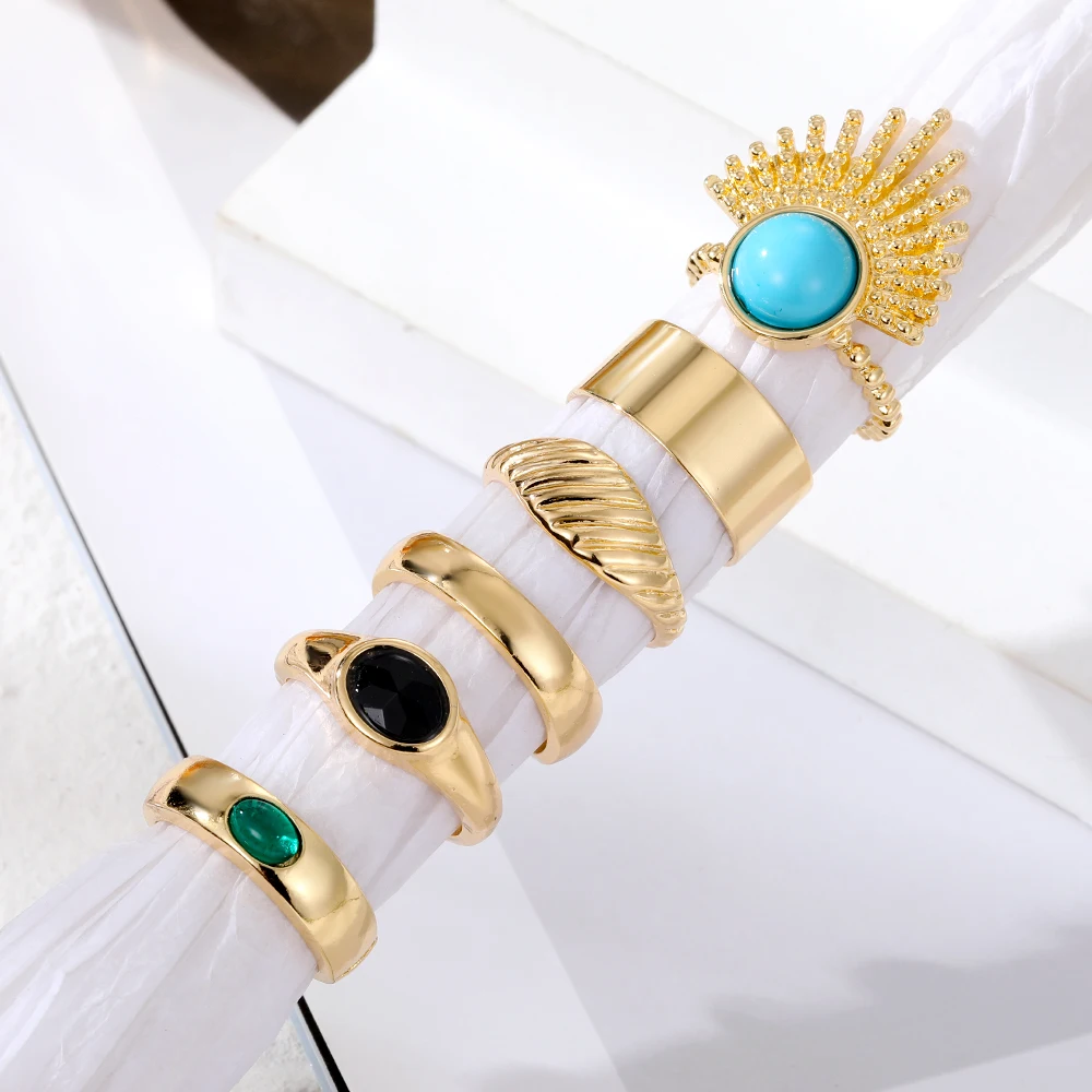 Комплект колец с золотым покрытием