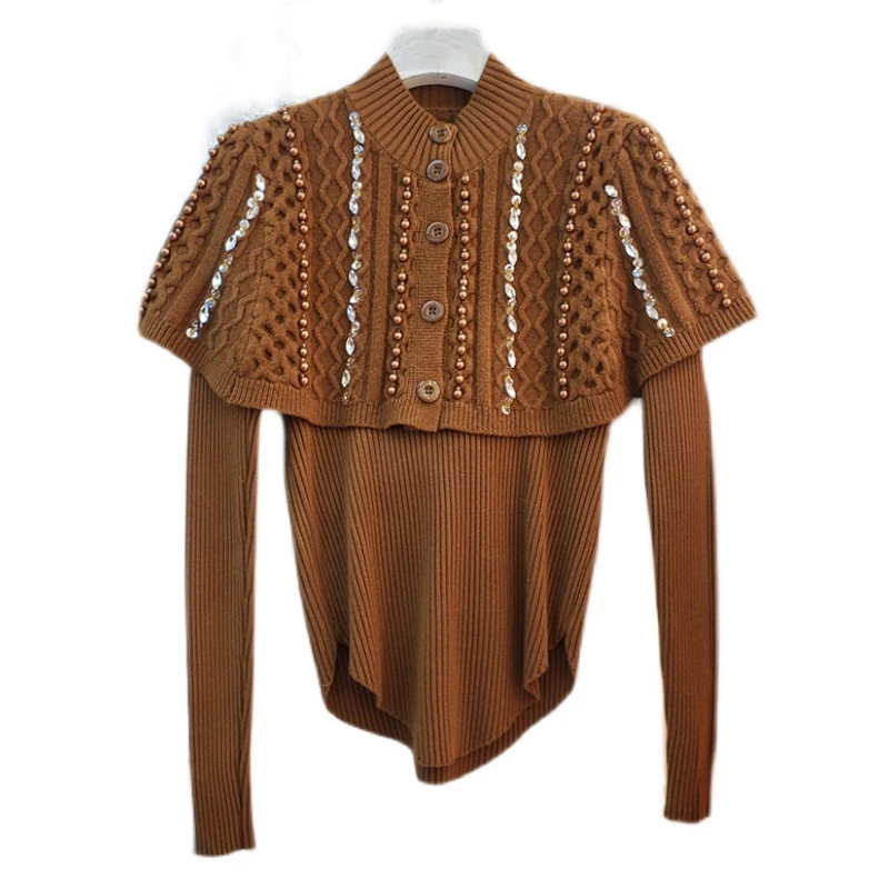 

Женский вязаный свитер с длинным рукавом, свободного покроя