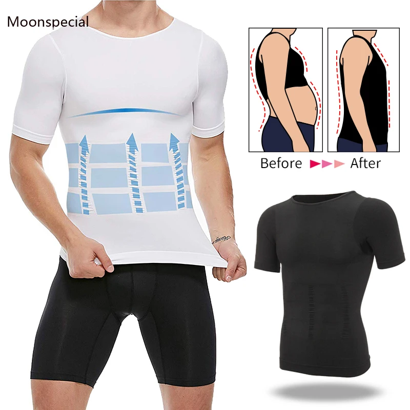 

2020 New Mens Body Shaper Slimming Shirt Compression Vest Elastic Slim Underwear Shapewear