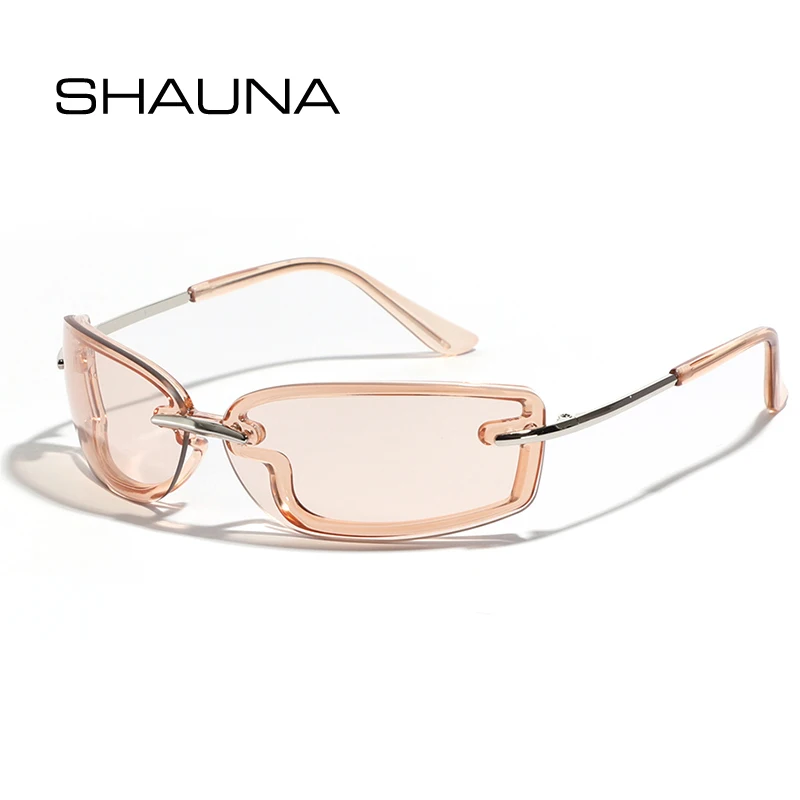 

Мужские прямоугольные солнцезащитные очки SHAUNA, спортивные трендовые очки ярких цветов для вождения и UV400, синие и зеленые солнцезащитные очки Y2K