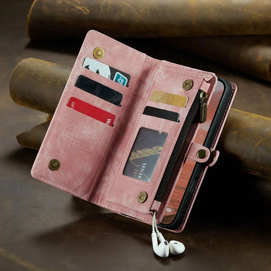 Роскошный кошелек 2 в 1 + Сильный магнитный чехол для телефона с беспроводной