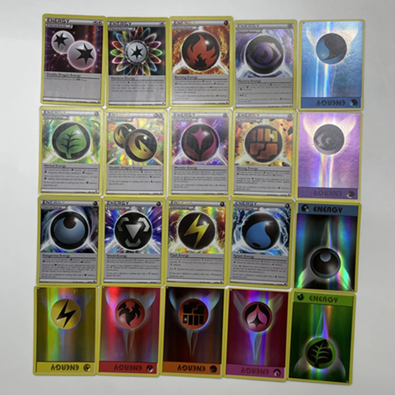 20 шт. карта Pokemon ENERGY Коллекция игр без повторов английская версия блестящий Томи