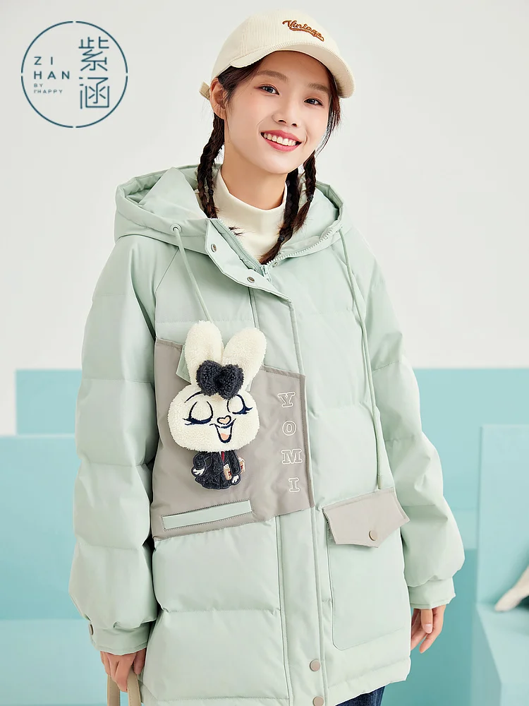 Трехмерная кукла Zihan украшение из овечьей шерсти пуховик на белом утином пуху