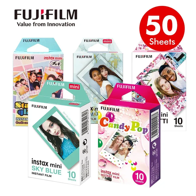 

50 Original Fujifilm Fuji Instax Mini 11 9 Stripe Film 10 Sheets For 70 50s 7s 11 90 25 Share Instant Cameras Rainbow Comic