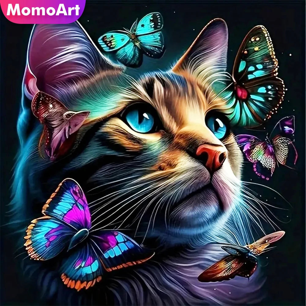 MomoArt DIY алмазная живопись кот полная квадратная круглая фотография искусственных