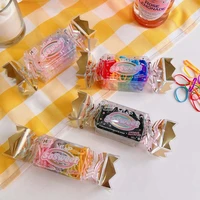 1 box korean candy shape boxed color high elastic disposable rubber band durable hair rope children hair ring