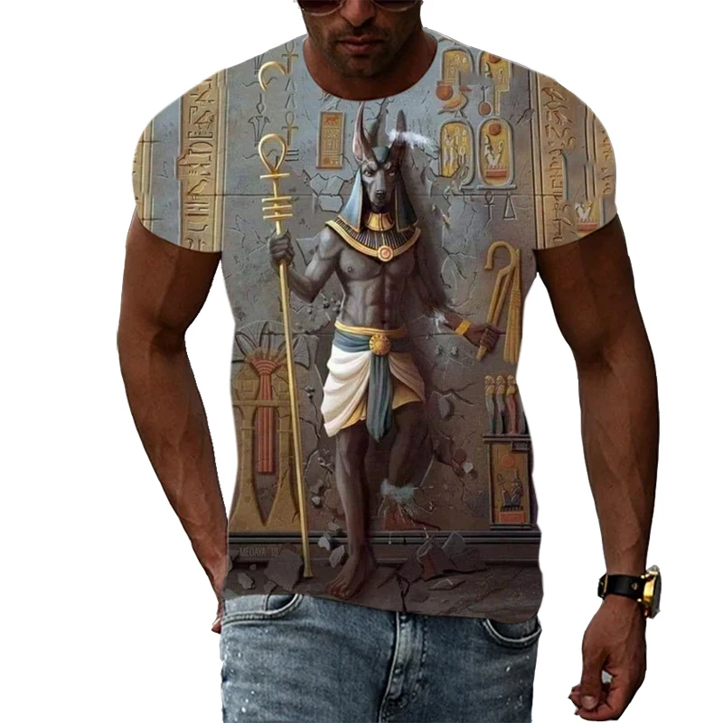 

Grim Reaper Anubis Graphic T Shirts Men Interesting 3D Print Summer Trend T-shirts Hip Hop Hipster T-shirt Latest Fashion