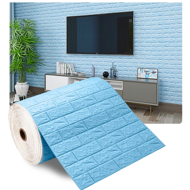 

70cm X1000cm Continuous Self-Adhesive Waterproof 3D Wall Stickers Wedding Room Bedroom Background Decoration Wallpaper