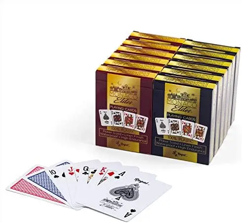 

Set of 12 Premium Monaco Playing Cards, 100% Plastic, Waterproof