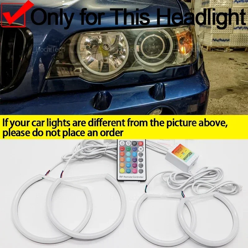 

BMW X5 E53 До Рестайлинга 2000-2003 RGB Ультраяркие Светодиодные Ангельские Глазки С Пультом Дистанционного Управления