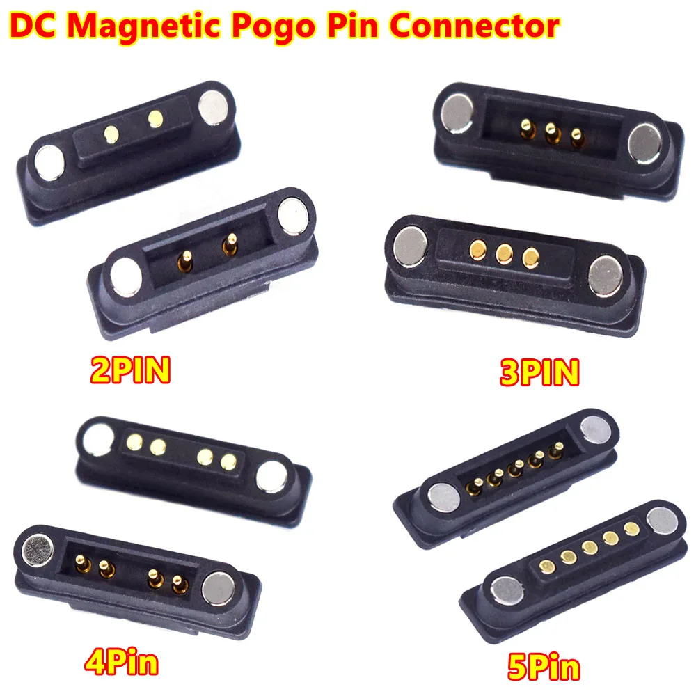 

1set 2P 3P 4P 5P 6P 7P 8P 9P 10P 11P 12P Waterproof 2A Magnetic Pogo Pin Connector Male Female Spring Loaded DC LED Power Socket