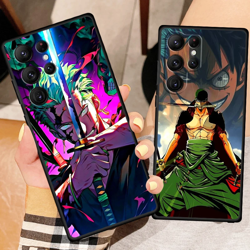 Zoro аниме O-One P-Piece мультфильм для Samsung Galaxy S24 S23 S22 S21 S20 FE S10 S10E Plus Ultra Pro Lite 5G черный