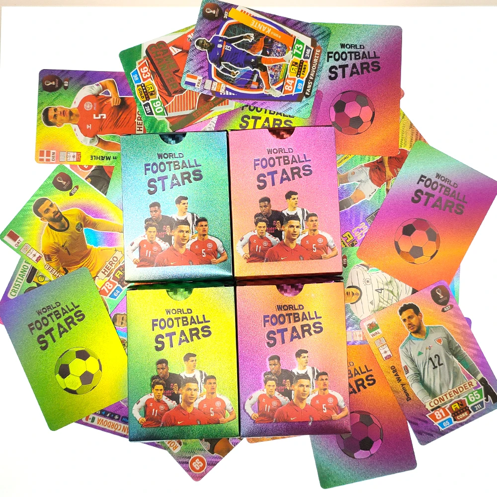 Цветные карты для футбольных мячей, коллекция футбольных карт с ограниченной подписями, Детские поклонники, подарок, Прямая поставка, оптовая продажа