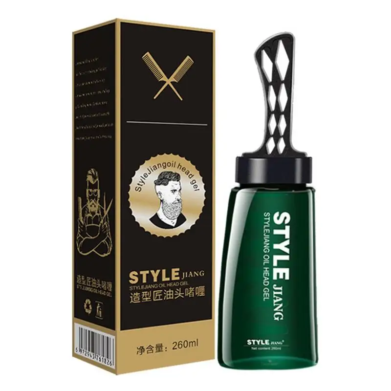 

Styling Gel 2 In 1 Hair Gel With Comb Hair Oil Hair Styling Gel Strong Hold Hair Stying Gel Grooming Hairspray For Men 260ml