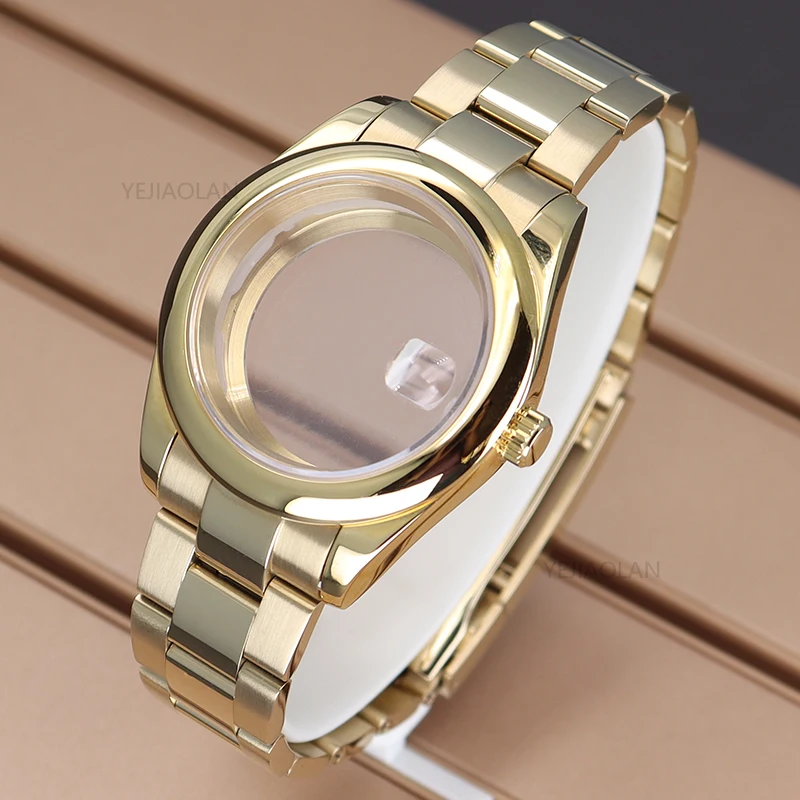 Gold 36mm/40mm Watch Cases Watchband Parts For oyster day date nh34 nh35 nh36 nh38 Miyota 8215 Movement 28.5mm Dial Waterproof