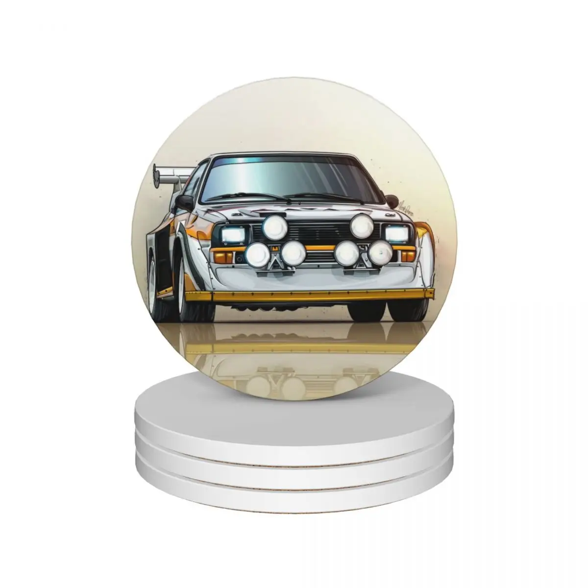 Спортивные керамические подставки Quattro S1 E2 ралли Группа B (набор из 4) с животными