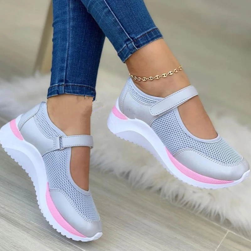 

2022 White Sneakers Women Shoes Casual Mesh Breathable Platform Vulcanized Shoes Ladies Outdoor Walking Sneakers Chaussure Femme