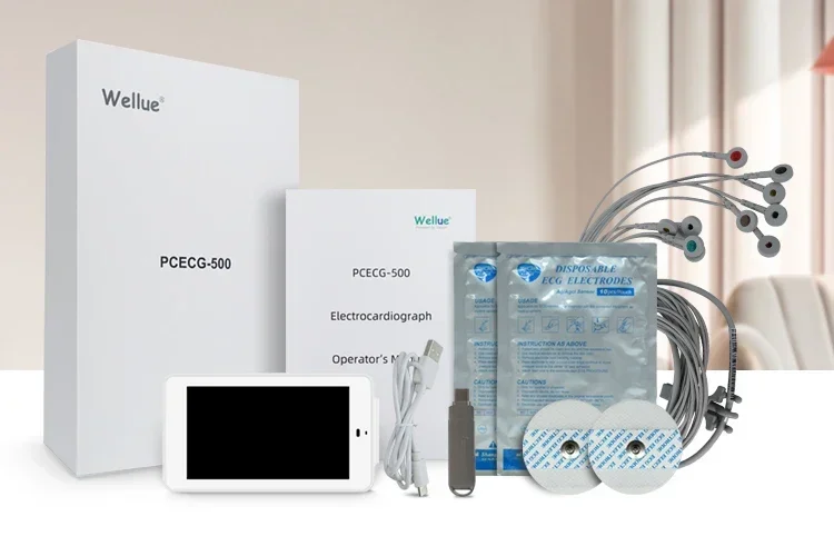 Wellue PCeccg 500 Портативный эксg-машина 12-проводной эксцептор Холтер-рекордер