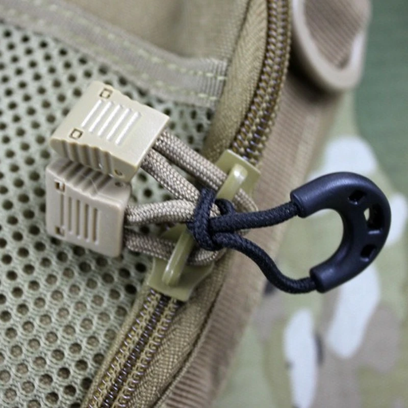 

EDC MultiPurpose Zipper Rope Black Camping Equipment Anti-theft Zipper Longer Tail Rope Bags Clip Buckle Outdoor Travel