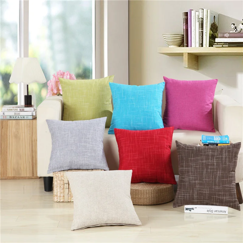

Multi Size Solid Color Linen Cushion Cover Super Soft Comfortable Throw Pillowcase 30x50/40x40/45x45/40x60/50x50/55x55/60x60cm