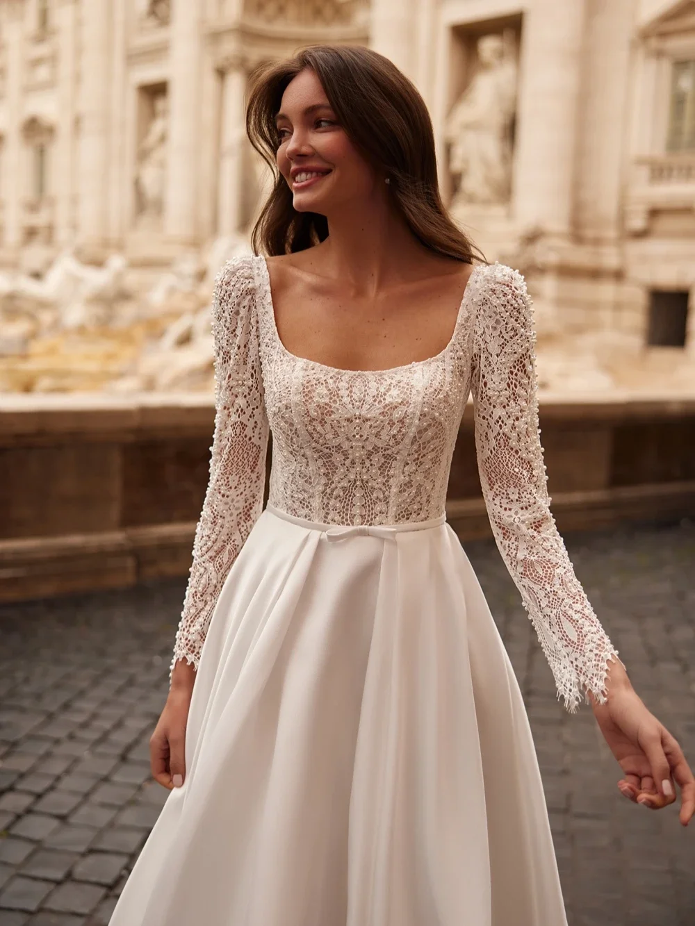 Vinca Sunny индивидуальное винтажное платье невесты с длинными рукавами атласное