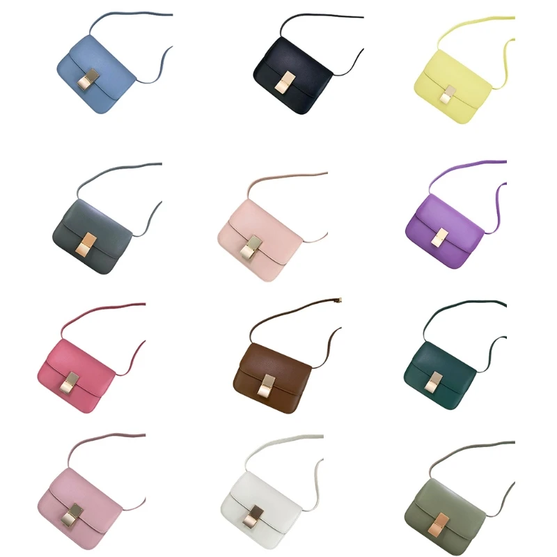 Vintage Crossbody Tofu Bag Leather Square Shoulder Purse for Women Small Vintage Flap Messenger Bag Casual Box Purses