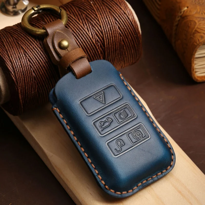 

Car Key Case Cover Leather Keychain Fob Holder Keyring Bag for Jaguar XFL XEL for Land Rover Rangerover Evoque Discover