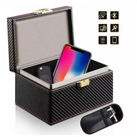 large signal blocker box phone pouch faraday keyless entry high quality wooden signal blocker box carbon fiber key case