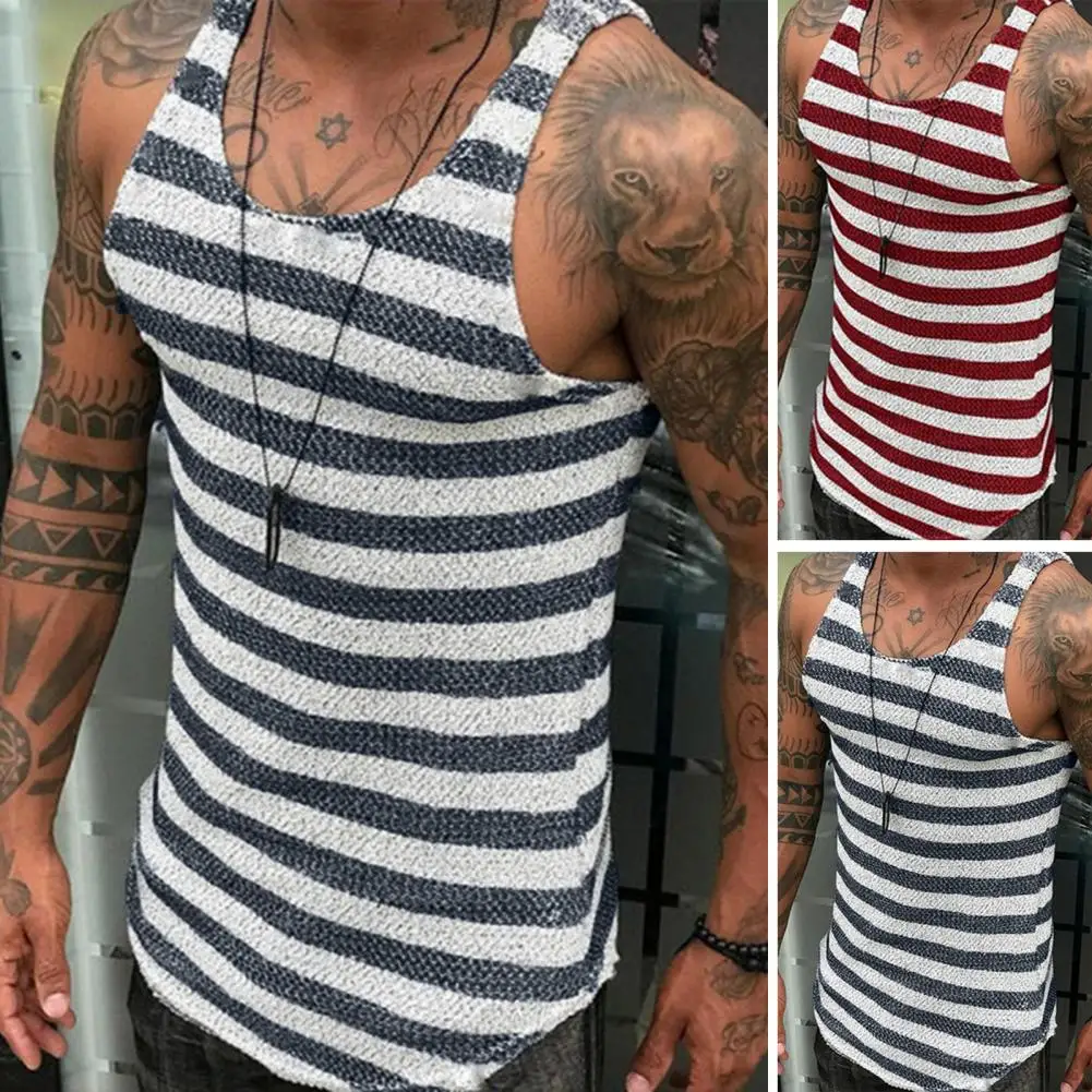 

Стильный жилет для тренировок, дышащий летний сексуальный вязаный жилет с открытыми плечами, приталенный силуэт, впитывающий пот мужской жилет, товары для улицы