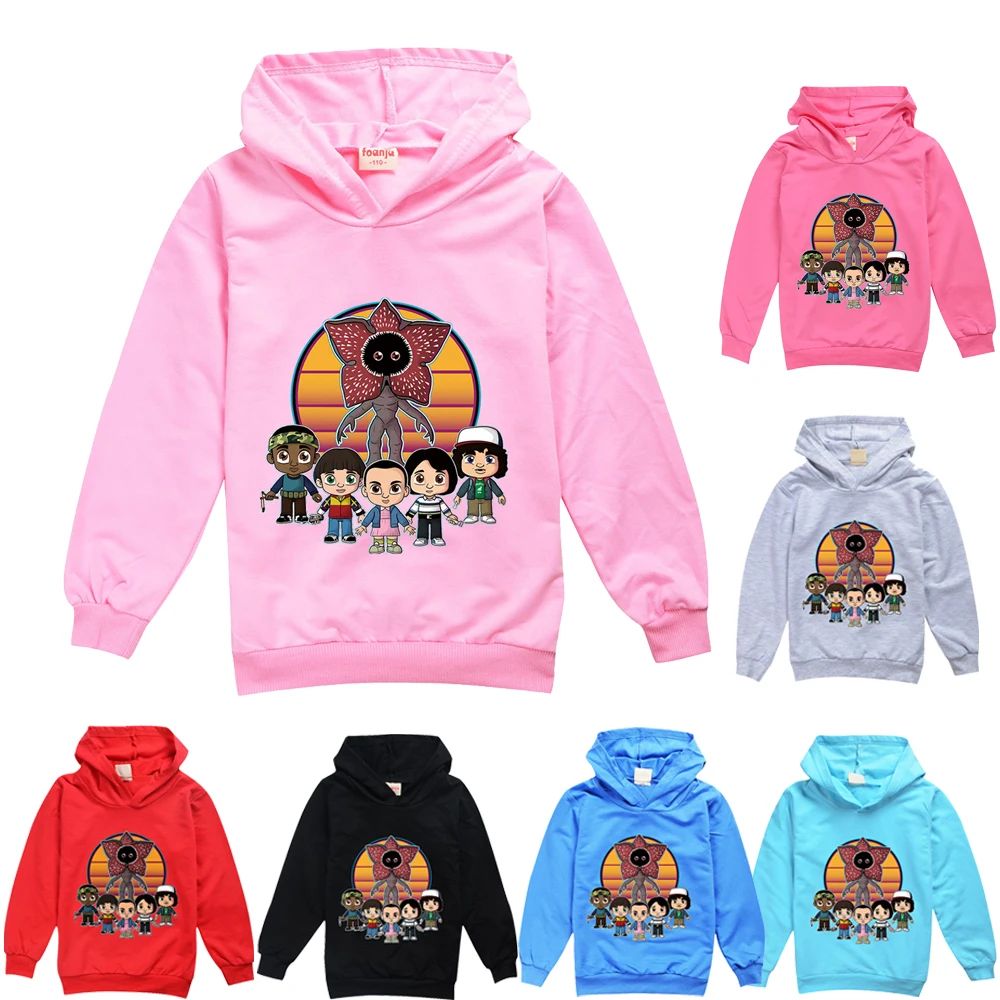 

Stranger Things 4 New Fashion Long Sleeve Harajuku Eleven Gothic Print Hoodie Pullovers Tops Girls Kawaii Hooded Sweatshirt Tops