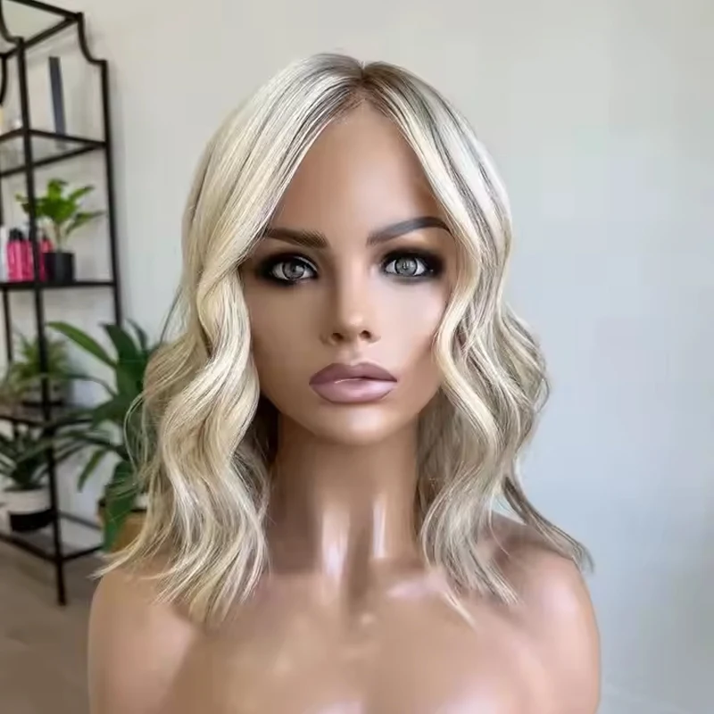 Натуральный хайлайтер цветной кружевной парик из синтетических волос