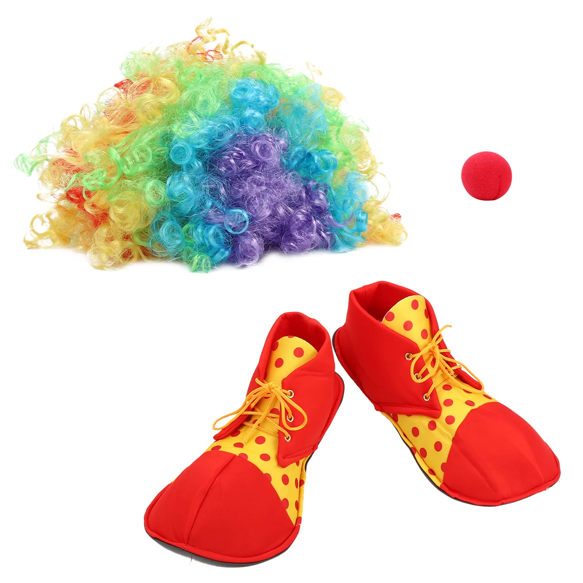 

Clowncostumenoseprops Rainbow Adultdress Set Adults Colorful Shoes Cosplay Performance Womenkids Fancy Funny Hair Accessories