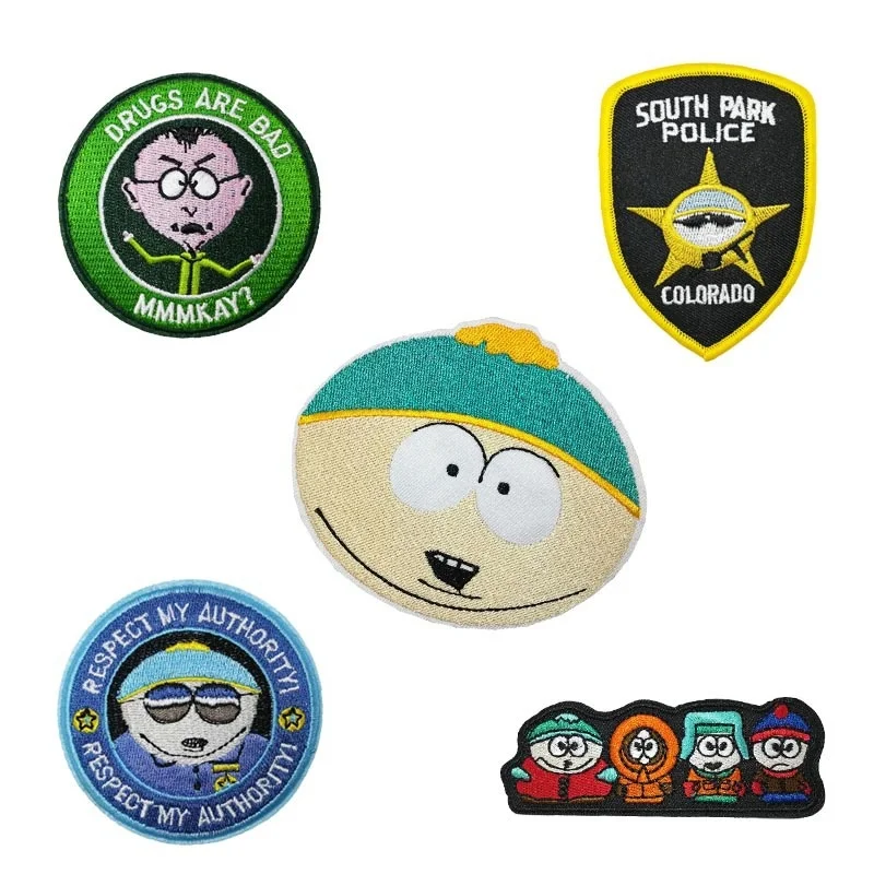 

Hit comedy animated characters Embroidery Patch Cartoon 4 Kids DIY Embroidery Badge Ironing Cloth Stickers For Children Clothes