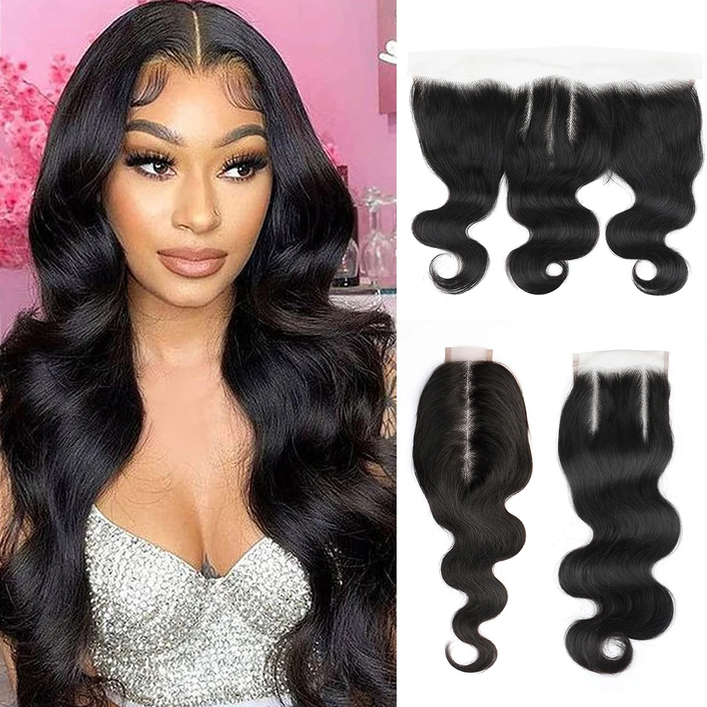 13x4 Transparent Lace Frontal Human Hair Closure Brazilian Body Wave 4x4 Lace Closures Only Remy Hair Light Brown Lace Closure