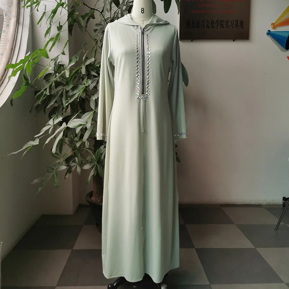 Wepbel Muslim Dress Abaya Women Loose Hooded Djellaba Women's Formal Dress Islamic Clothing Ramadan Eid Abaya Robe Kaftan