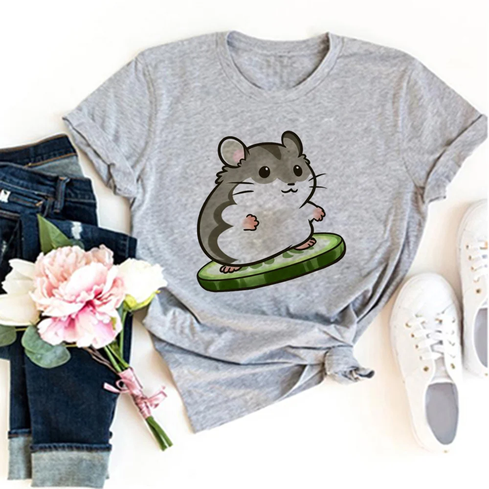 

Топ для хомяка, забавная женская футболка, одежда для манги