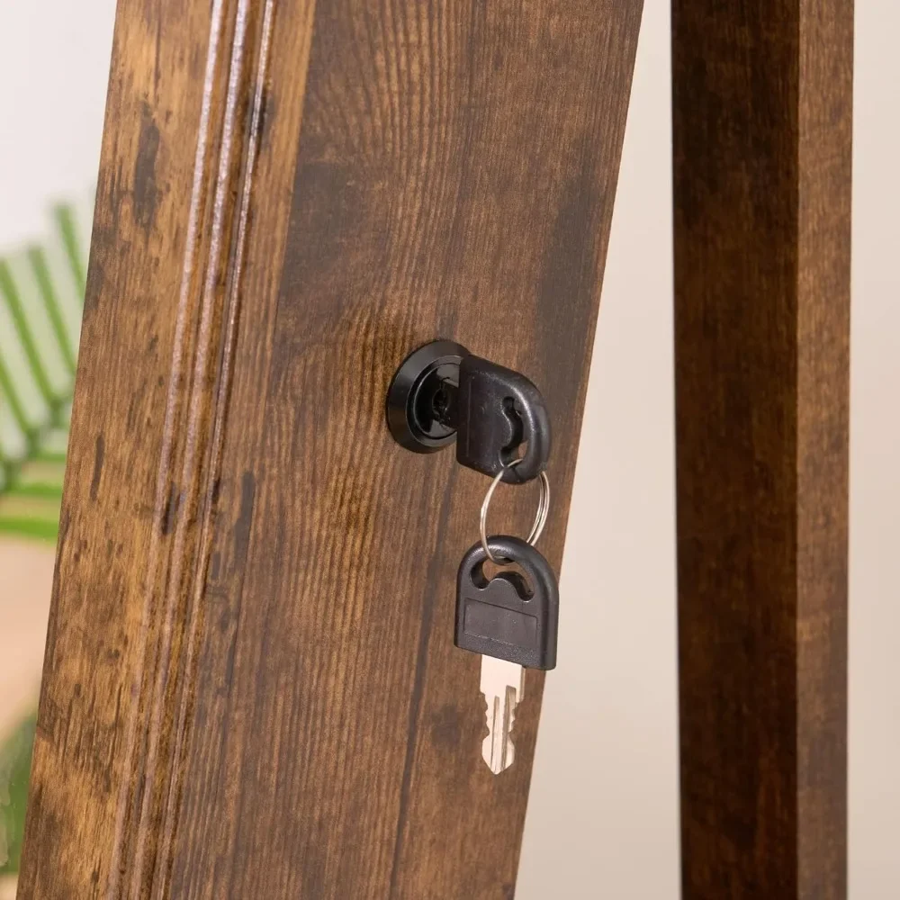 Напольный Деревянный Шкаф для ювелирных изделий с полным зеркалом