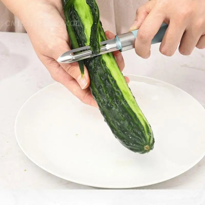 2 шт. нож для очистки овощей острое лезвие дизайн с контролем глаз синий