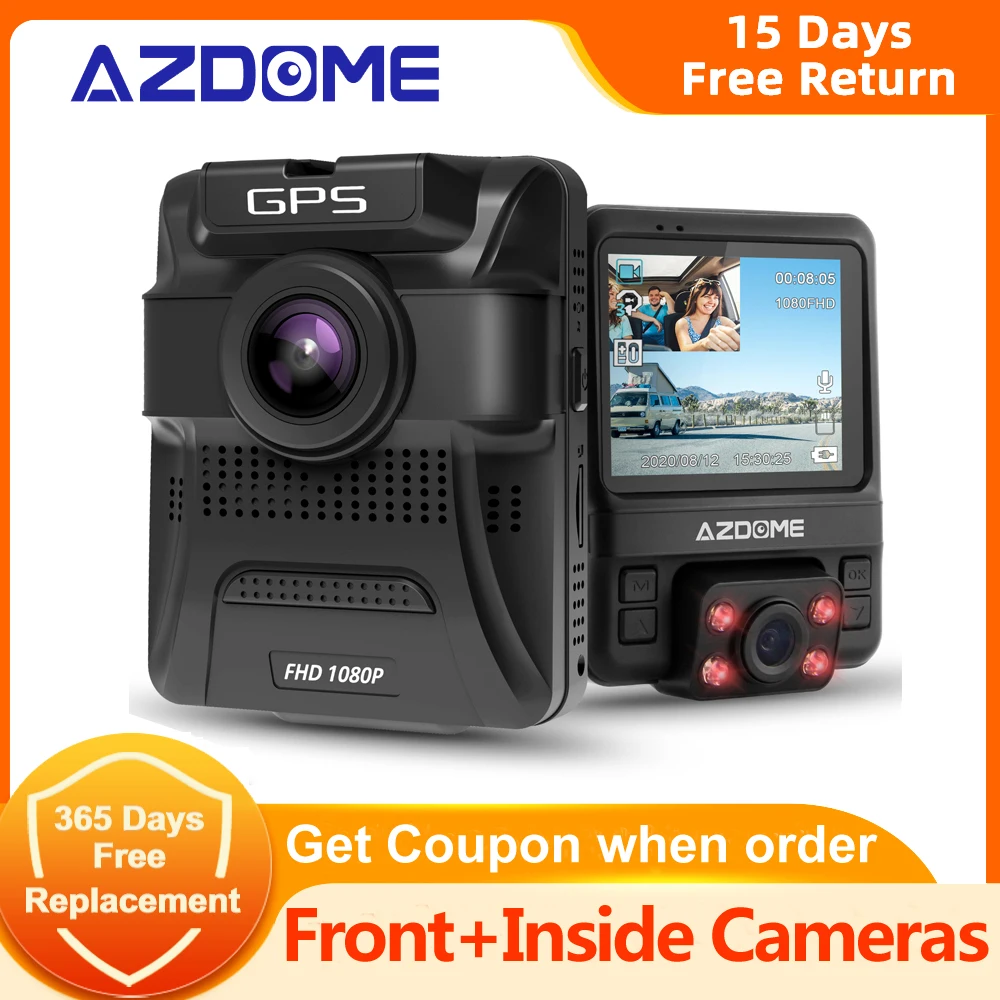 

Видеорегистратор AZDOME GS65H, встроенный GPS, Full HD, 1080P, ночное видение