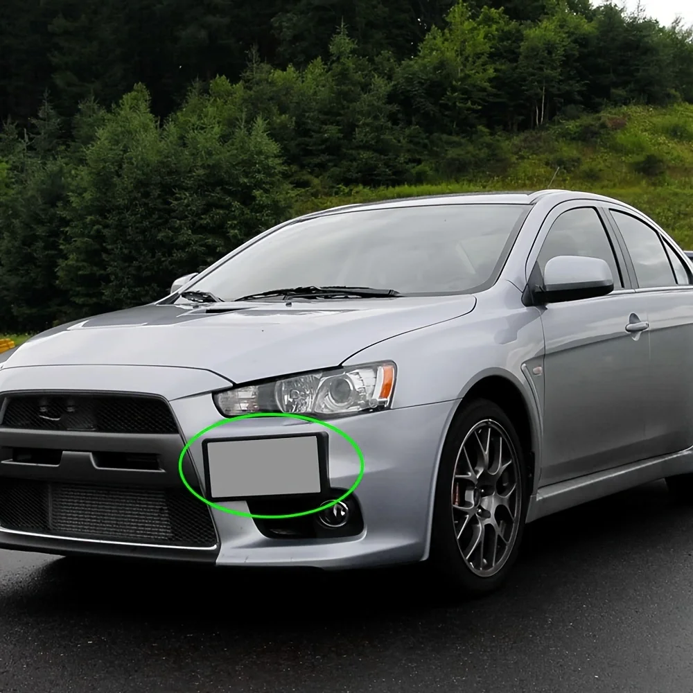 Фото Для Mitsubishi Lancer GTS EVO X 2008-2018: передний бампер, кронштейн для номерного знака из АБС-пластика, пластиковый автомобильный аксессуар №1