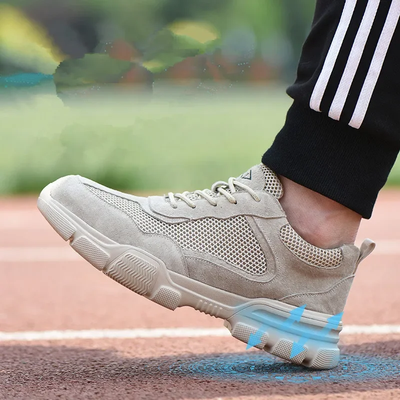 Безопасные повседневные кроссовки мужская обувь рабочие ботинки со стальным