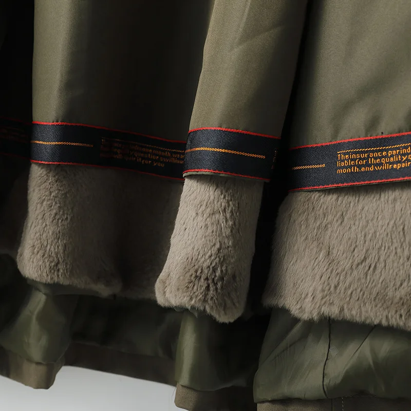 Fox Hair Style Overcame Women's Fur Coat Medium Length Autumn and Winter New Rex Rabbit Fur Detachable Inner Liner