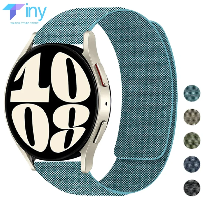 

22mm 20mm Fabric Magnetic Strap for Samsung Galaxy Watch 6 5 4 40mm 44mm Classic 43 47mm 5Pro Bracelet for Huawei Band GT4 46mm