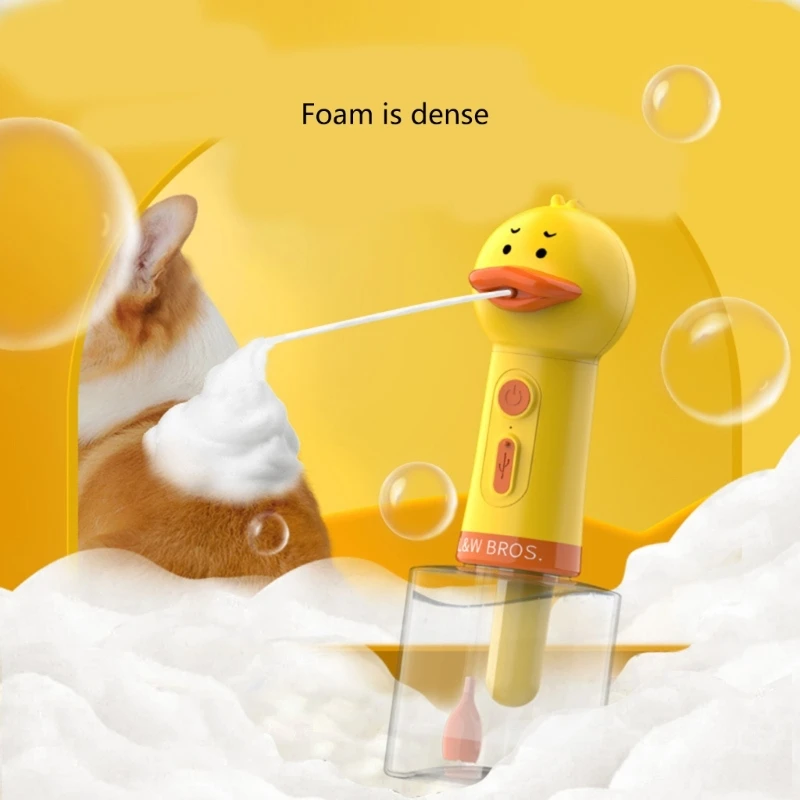 USB перезаряжаемая машина для пены ванны с желтой уткой и аккумулятором 1200 мАч
