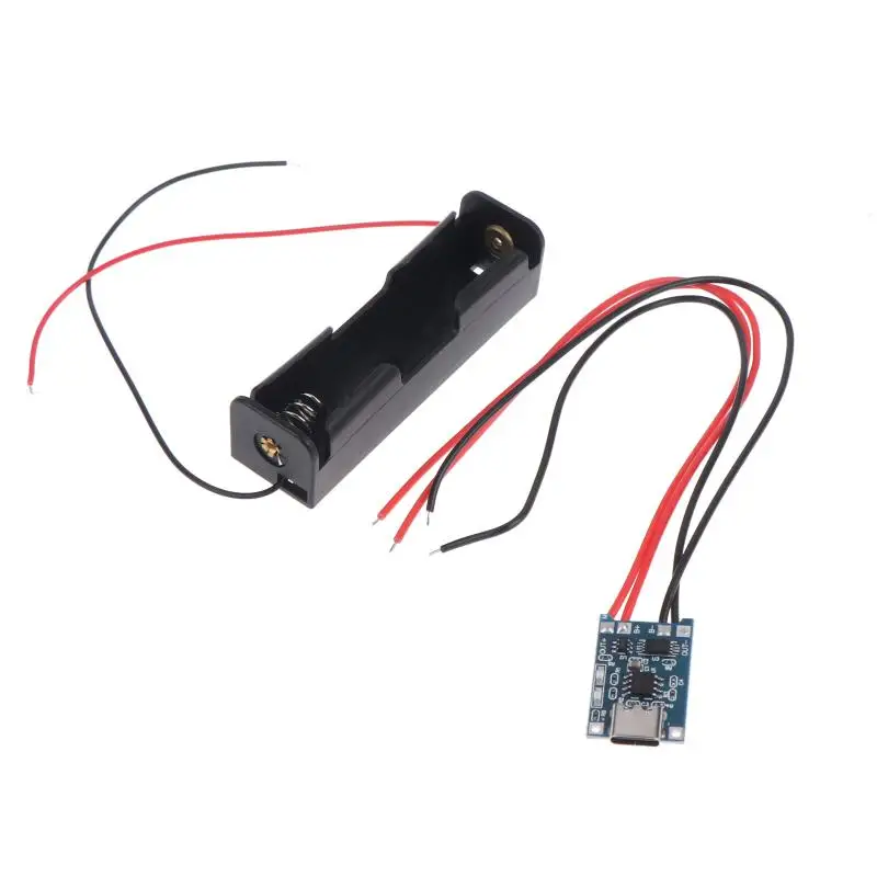 Фото Модуль зарядного устройства для литиевых батарей 18650 TP4056 DIY KIT + 1 корпус для батареи 18650 + плата повышения напряжения 3.7В USB для мобильного питания №5